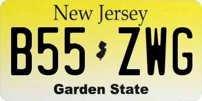 NJ license plate B55ZWG