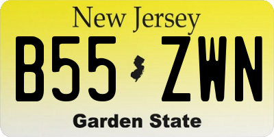 NJ license plate B55ZWN