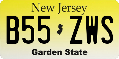 NJ license plate B55ZWS