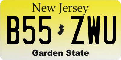 NJ license plate B55ZWU