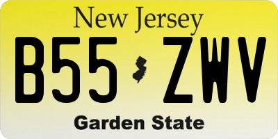 NJ license plate B55ZWV