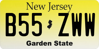 NJ license plate B55ZWW