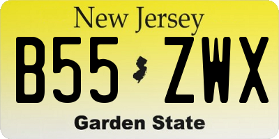 NJ license plate B55ZWX