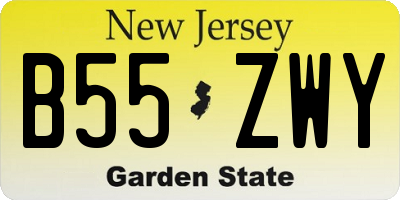 NJ license plate B55ZWY