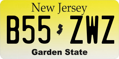 NJ license plate B55ZWZ