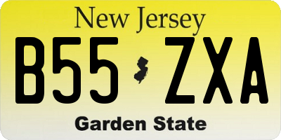 NJ license plate B55ZXA