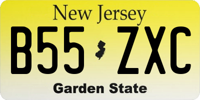 NJ license plate B55ZXC