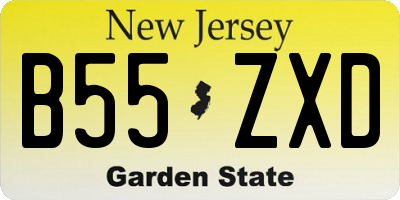 NJ license plate B55ZXD