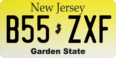NJ license plate B55ZXF
