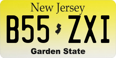 NJ license plate B55ZXI