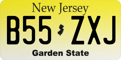 NJ license plate B55ZXJ