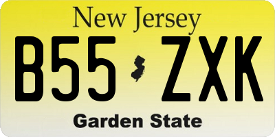 NJ license plate B55ZXK