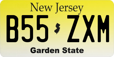 NJ license plate B55ZXM