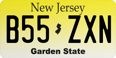 NJ license plate B55ZXN