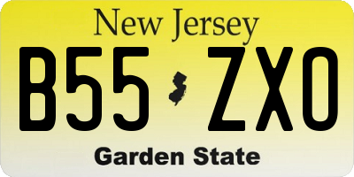 NJ license plate B55ZXO