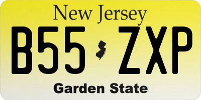 NJ license plate B55ZXP