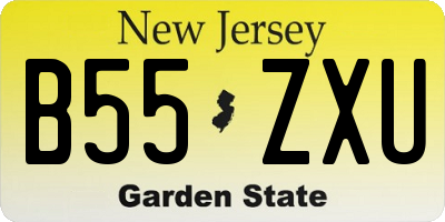 NJ license plate B55ZXU
