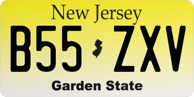 NJ license plate B55ZXV