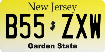 NJ license plate B55ZXW