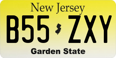 NJ license plate B55ZXY