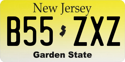NJ license plate B55ZXZ