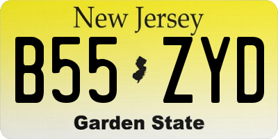 NJ license plate B55ZYD
