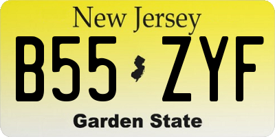 NJ license plate B55ZYF