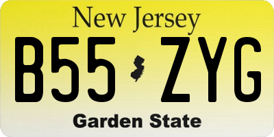 NJ license plate B55ZYG