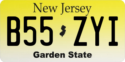 NJ license plate B55ZYI