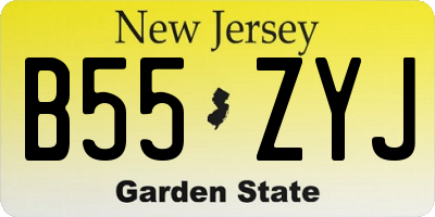 NJ license plate B55ZYJ