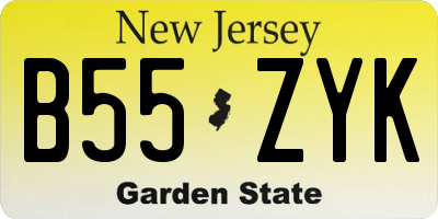 NJ license plate B55ZYK