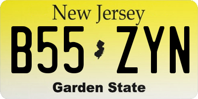 NJ license plate B55ZYN