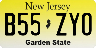 NJ license plate B55ZYO