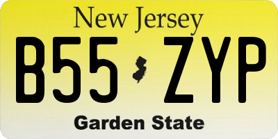 NJ license plate B55ZYP