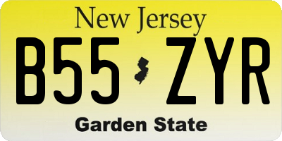 NJ license plate B55ZYR