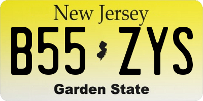 NJ license plate B55ZYS
