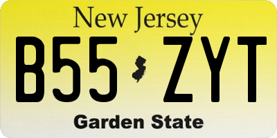 NJ license plate B55ZYT