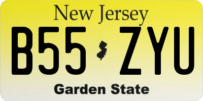 NJ license plate B55ZYU