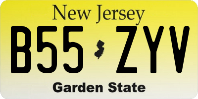 NJ license plate B55ZYV