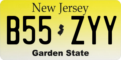 NJ license plate B55ZYY