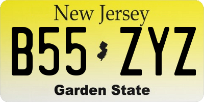 NJ license plate B55ZYZ