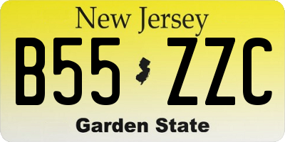 NJ license plate B55ZZC