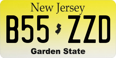 NJ license plate B55ZZD