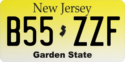 NJ license plate B55ZZF