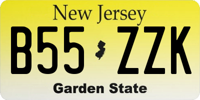NJ license plate B55ZZK