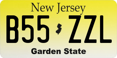 NJ license plate B55ZZL