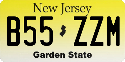 NJ license plate B55ZZM