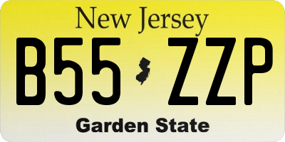 NJ license plate B55ZZP