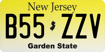 NJ license plate B55ZZV