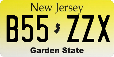 NJ license plate B55ZZX